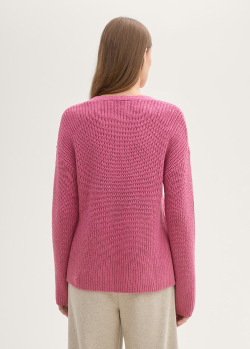 Tom Tailor Knitted Pullover With A V Neckline Pink Velvet Melange - 1042956-35895