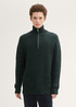 Tom Tailor® Troyer Knitted Sweater With Texture - Green Colorful Neps