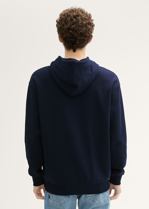 Denim Tom Tailor Hoodie With Logo Embroidery Sky Captain Blue - 1043501-10668