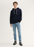 Denim Tom Tailor Hoodie With Logo Embroidery Sky Captain Blue - 1043501-10668