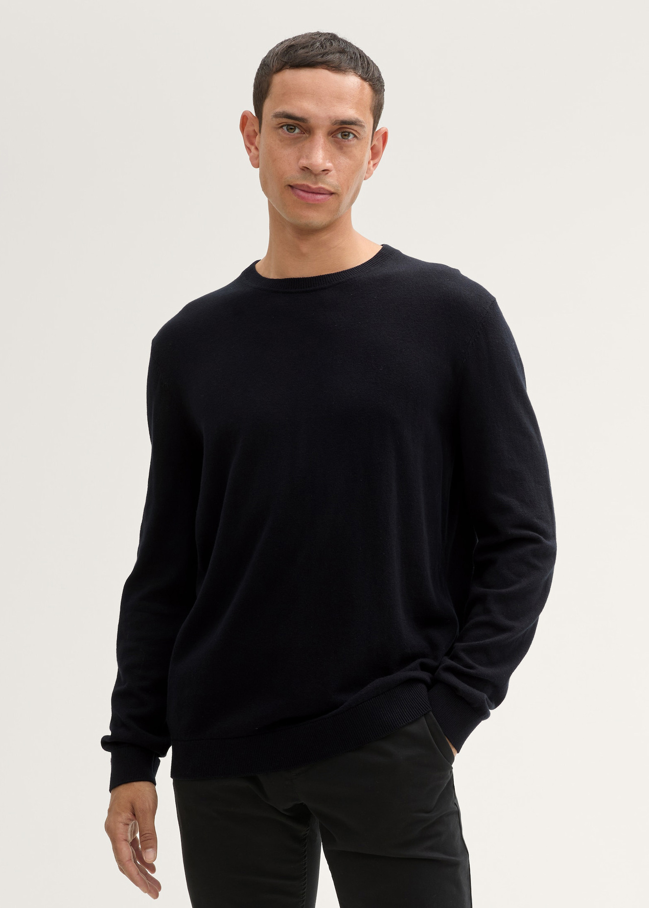 Tom Tailor® Knit Sweater In Recycled Cashmere - Black