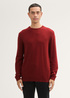 Tom Tailor® Knit Sweater In Recycled Cashmere - Burgundy Dark Red Melange