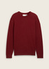 Tom Tailor® Knit Sweater In Recycled Cashmere - Burgundy Dark Red Melange