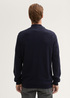 Tom Tailor Troyer Knit Sweater In Recycled Cashmere Knitted Navy Melange - 1043268-13160