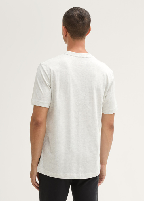 Tom Tailor Tshirt C Neck Offwhite Melange - 1044016-30469