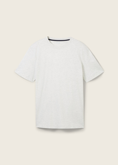 Tom Tailor Tshirt C Neck Offwhite Melange - 1044016-30469