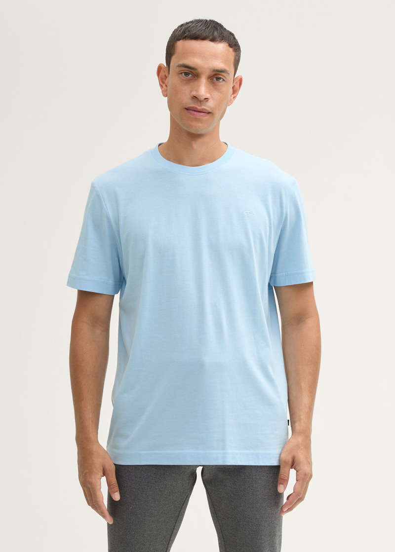 Tom Tailor Tshirt C Neck Sky Blue Melange - 1044016-36812