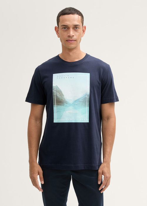 Tom Tailor® T-shirt With A Photo Print - Sky Captain Blue