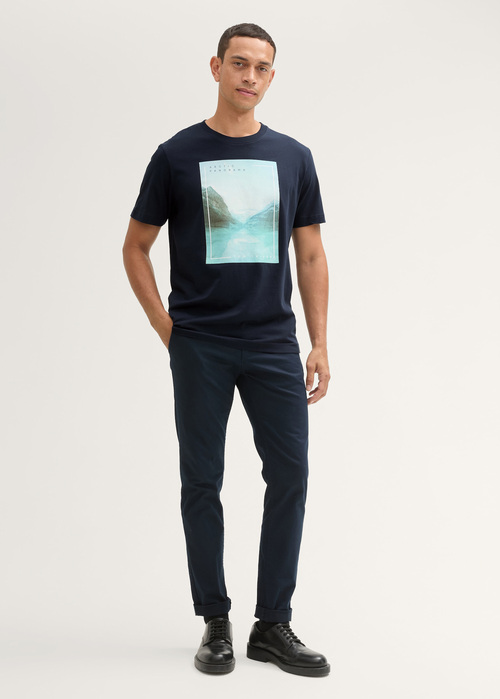 Tom Tailor® T-shirt With A Photo Print - Sky Captain Blue