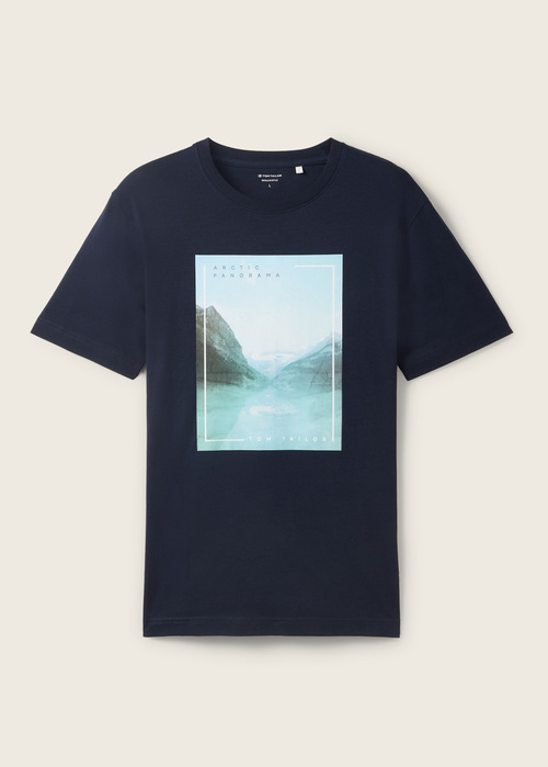 Tom Tailor® T-shirt With A Photo Print - Sky Captain Blue