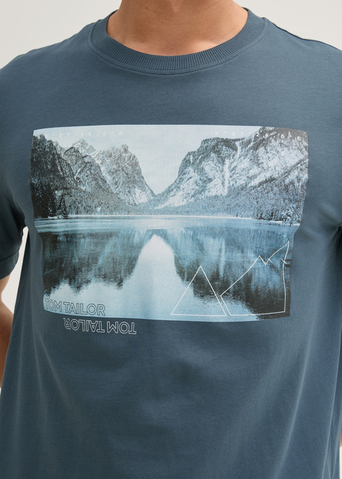 Tom Tailor® T-shirt With A Photo Print - Stormy Blue