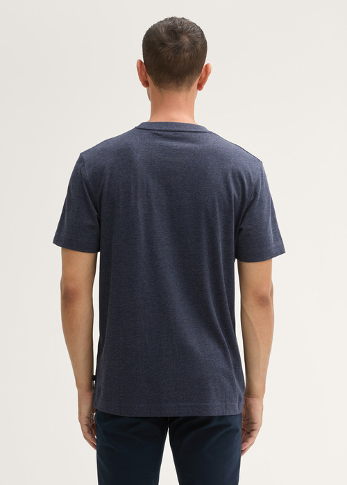 Tom Tailor C Neck T Shirt Sky Captain Blue White Melange - 1044016-19024