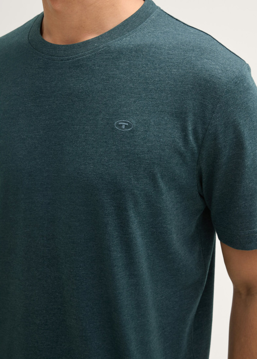 Tom Tailor® C-Neck T-shirt  - Deep Green Lake Melange