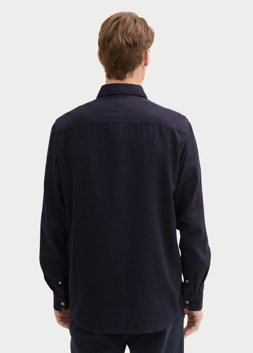 Tom Tailor® Shirt With A Mélange Look - Knitted Navy Melange