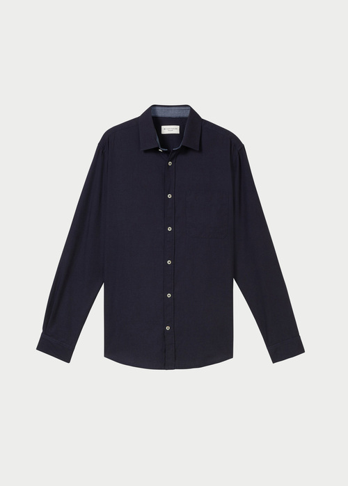 Tom Tailor® Shirt With A Mélange Look - Knitted Navy Melange