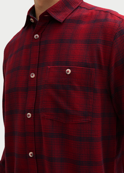 Tom Tailor® Shirt In A Checked Pattern - Burgundy Navy Check