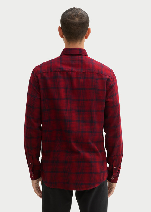 Tom Tailor Shirt In A Checked Pattern Burgundy Navy Check - 1042660-36005