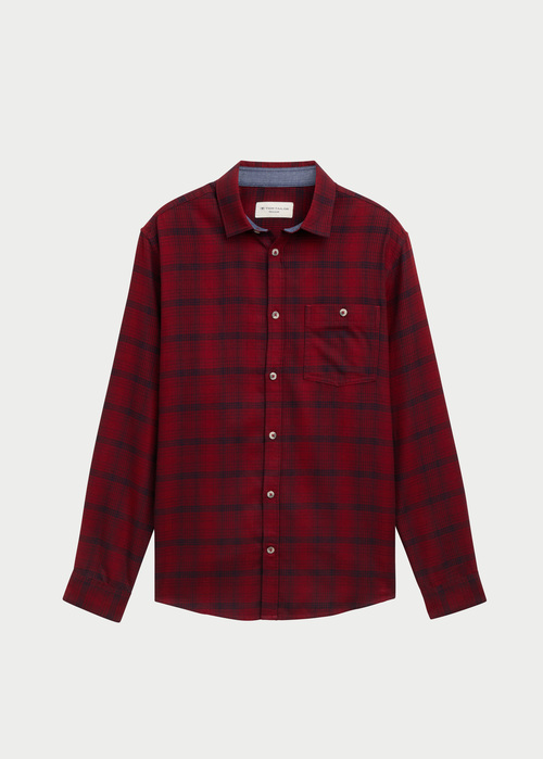 Tom Tailor Shirt In A Checked Pattern Burgundy Navy Check - 1042660-36005