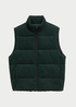 Tom Tailor Puffer Vest With A Corduroy Look Dark Gable Green - 1043593-10362