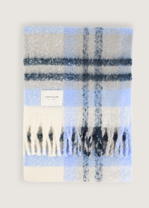 Tom Tailor Soft Scarf With A Check Pattern Winterly Blue Check - 1043008-35929