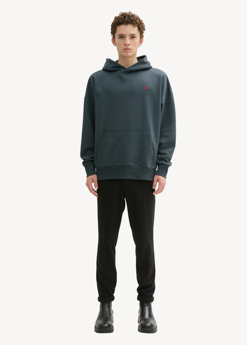 Tom Tailor® Oversized Hoodie With Embroidery - Dark Gable Green