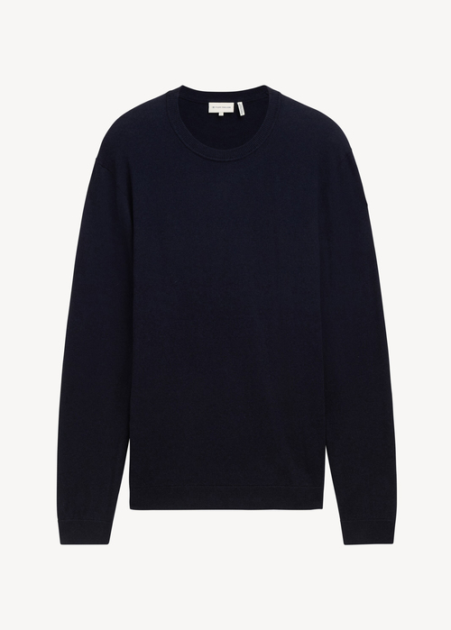 Tom Tailor® Knit Sweater In Recycled Cashmere - Knitted Navy Melange