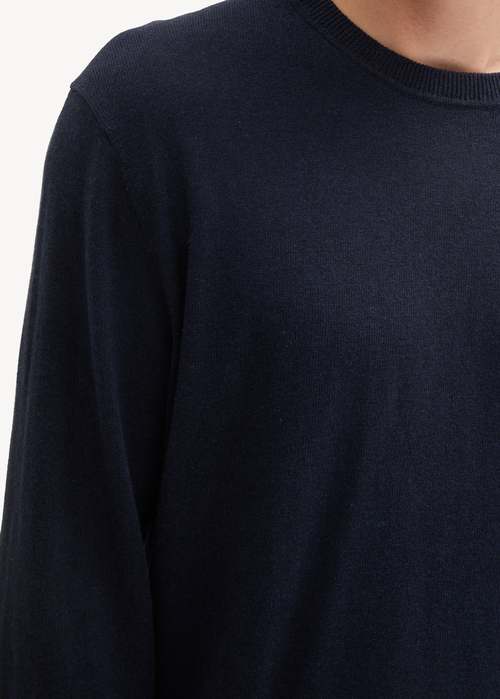 Tom Tailor® Knit Sweater In Recycled Cashmere - Knitted Navy Melange