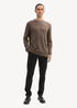 Tom Tailor® Knit Sweater In Recycled Cashmere - Wood Brown Melange