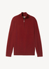 Tom Tailor Troyer Knit Sweater In Recycled Cashmere Burgundy Dark Red Melange