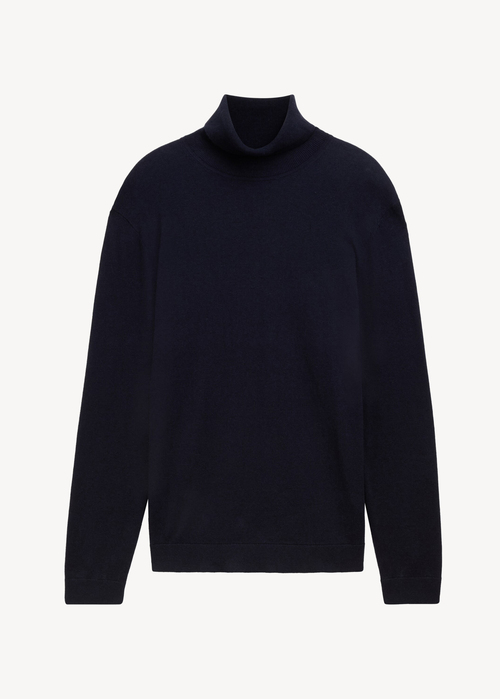 Tom Tailor Turtleneck Cashmere Sweater Knitted Navy Melange