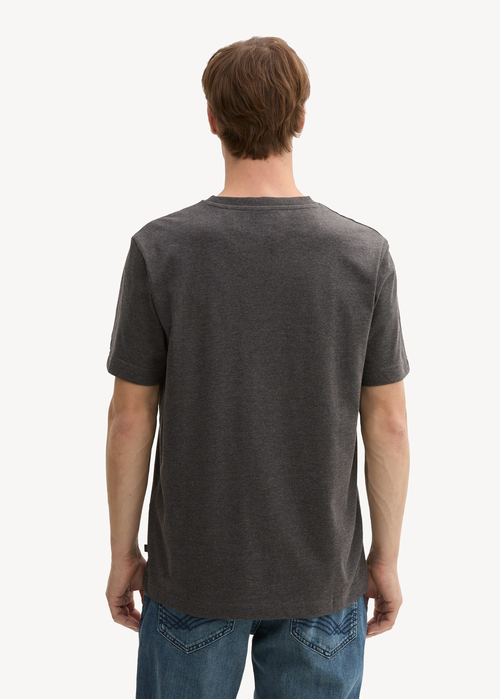 Tom Tailor® C-Neck T-Shirt  - Black Grey Melange