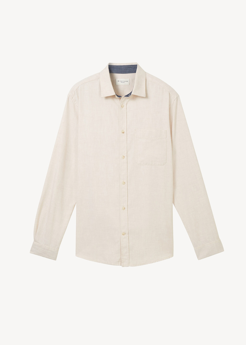 Tom Tailor® Shirt With A Mélange Look - Light Sand Melange