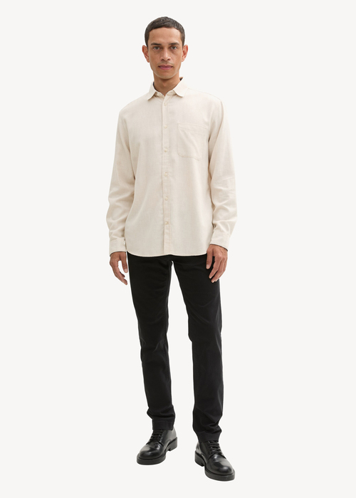 Tom Tailor® Shirt With A Mélange Look - Light Sand Melange