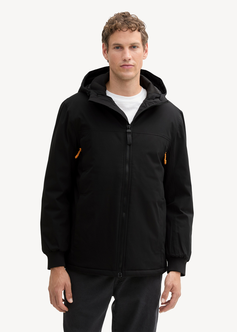 Tom Tailor Water Repellent Hooded Jacket Black