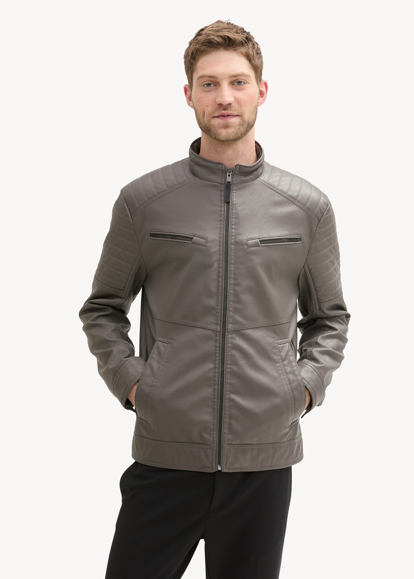 Tom Tailor® Moto Jacket - Beluga Grey