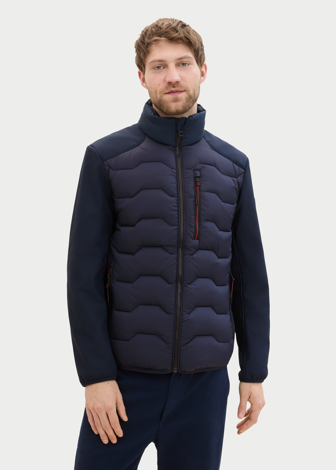 Tom Tailor® Hybrid Jacket With A Stand-up Collar - Sky Captain Blue