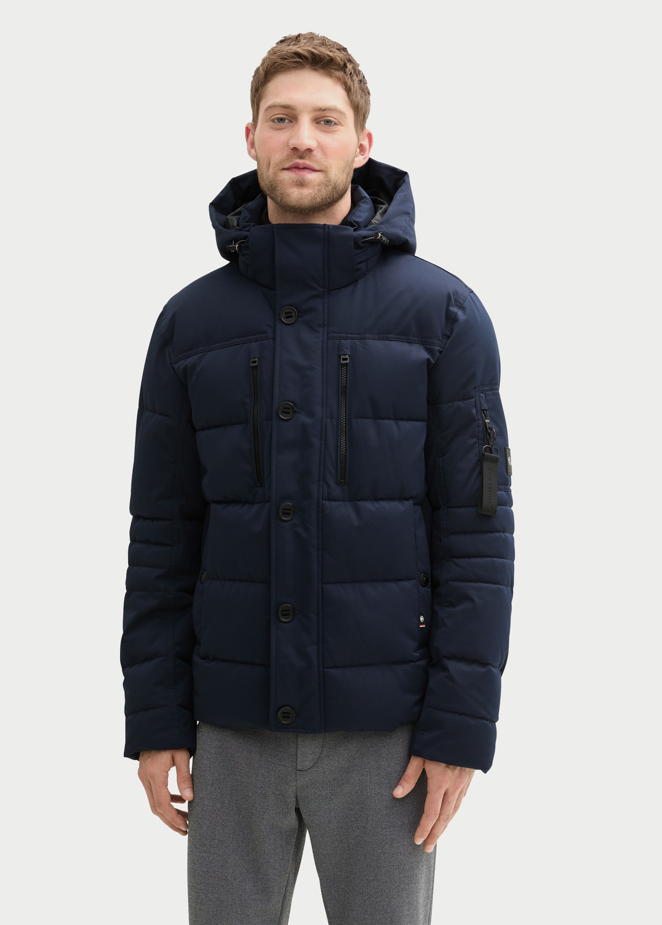 Tom Tailor Puffer Jacket With A Detachable Hood Sky Captain Blue