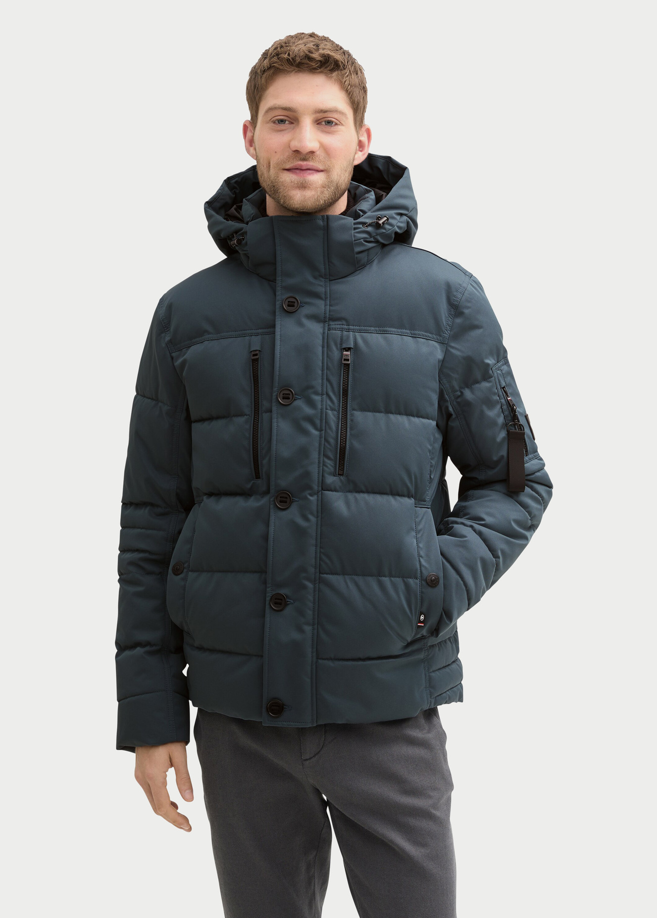 Tom Tailor® Puffer Jacket With A Detachable Hood - Stormy Blue