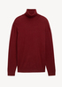 Tom Tailor® Turtleneck Cashmere Sweater - Burgundy Dark Red Melange