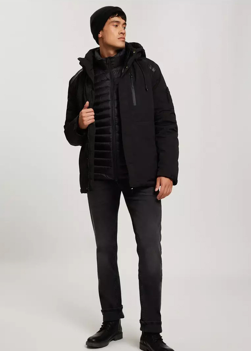 Cross Jeans® Winter Puffer Hoodie Jacket - Black (020)