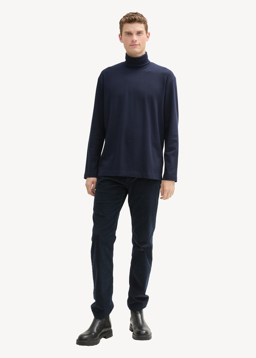 Tom Tailor® Long-sleeved Shirt With Turtleneck - Sky Captain Blue