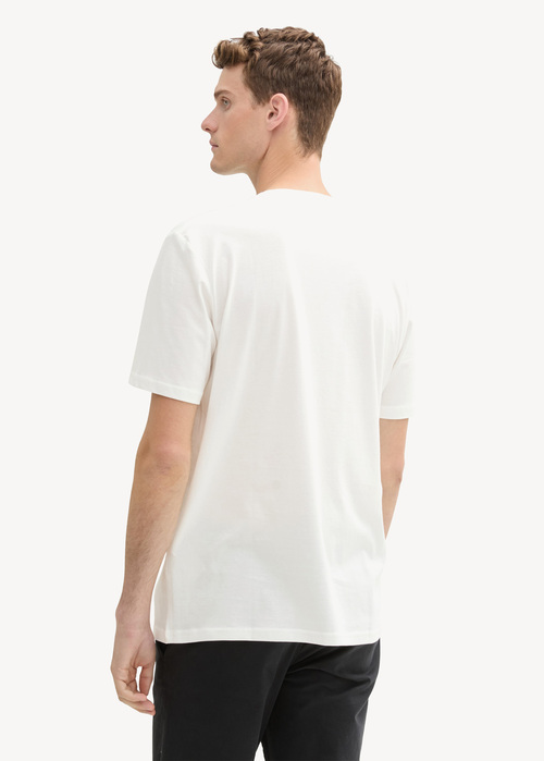 Tom Tailor T Shirt With Print Off White - 1044015-10332