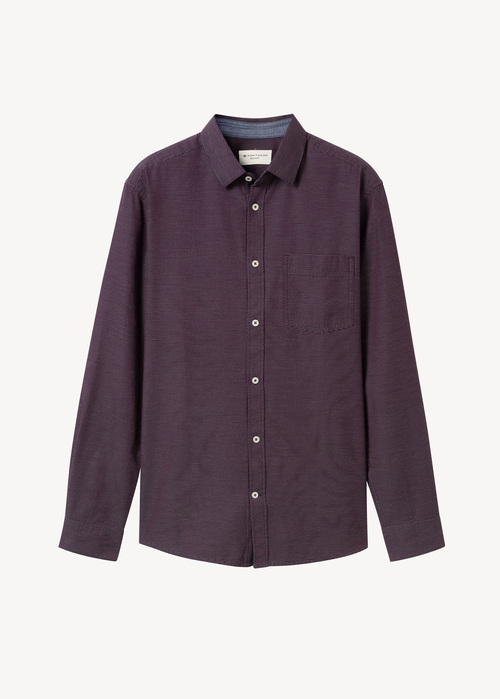 Tom Tailor® Regular Fit Shirt With Structure - Purple Diagonal Structure