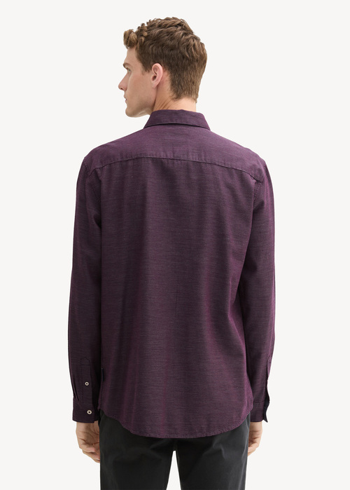 Tom Tailor® Regular Fit Shirt With Structure - Purple Diagonal Structure