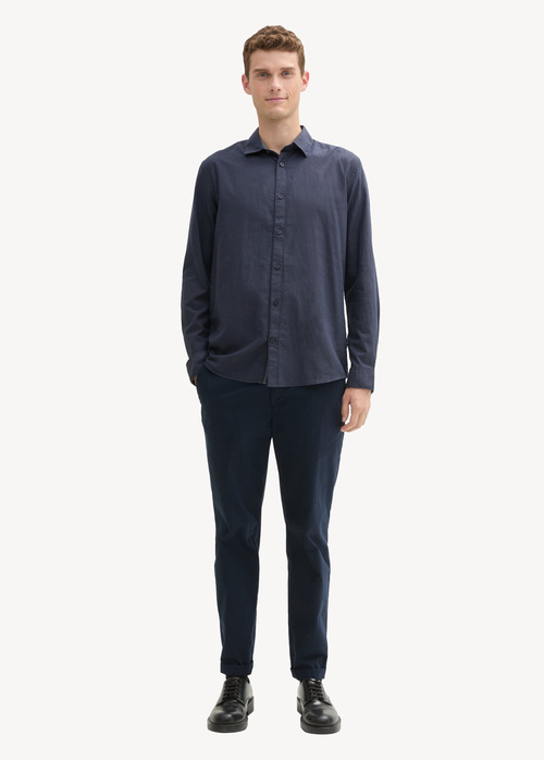 Tom Tailor® Fitted Cotton Shirt - Blue Structure