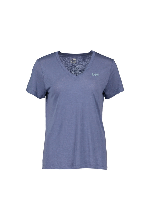 Lee V-Neck Tee  - Surf Blue  