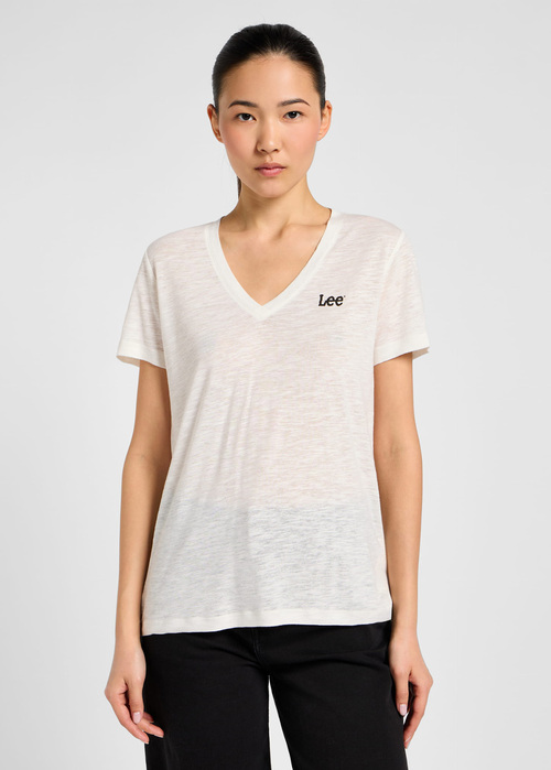 Lee V-Neck Tee - Ecru 112355219 