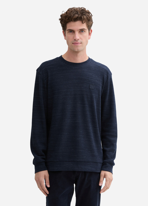 Tom Tailor Long Sleeve Tee - Navy Waffle Inject 1043995-36827 