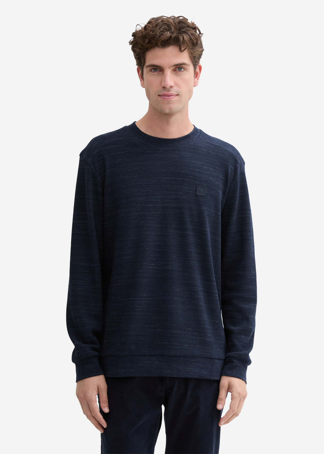 Tom Tailor Long Sleeve Tee Navy Waffle Inject - 1043995-36827