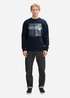 Denim Tom Tailor Sweater Logo Sky Captain Blue - 1044300-10668